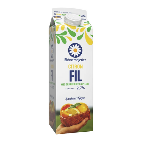 Skånemejerier Filmjölk Citron 3% - Sour Milk Lemon 1l-Swedishness