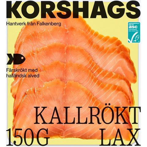 Korshags Laxfilé Färsk Kallrökt - Salmon Fillet Fresh Cold Smoked 150g