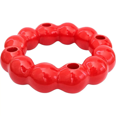 Adventljusstake kula röd - Advent candlestick ball red-Swedishness