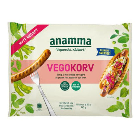 Anamma Vegokorv- Frozen Vegetarian Sausages 840 g-Swedishness
