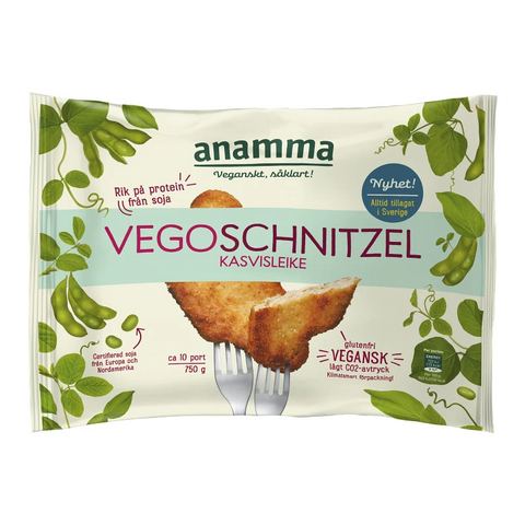 Anamma glutenfri Vegoschnitzel - Frozen Vegetarian Schnitzel gluten 750g-Swedishness