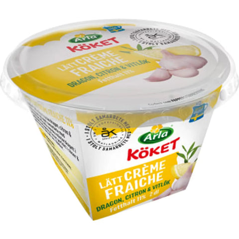 Arla Crème fraiche Dragon Lemon & Garlic 11% - Creme Fraiche - 200ml-Swedishness