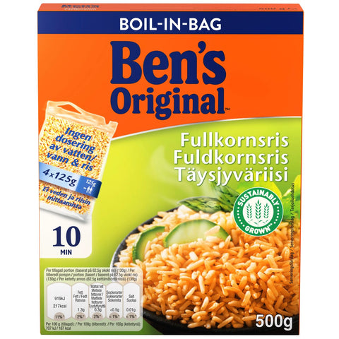 Ben´s Original Fullkornsris Boil in Bag – Wholegrain Boil-in-Bag Rice - 500g-Swedishness