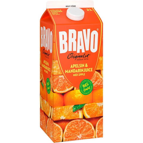 Bravo Juice Apelsin Äpple & Mandarin - Orange Apple & Mandarin juice - 2l-Swedishness