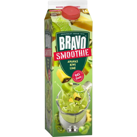 Bravo Smoothie Ananas Kiwi Lime - Smoothie Pineapple Kiwi Lime - 1l-Swedishness