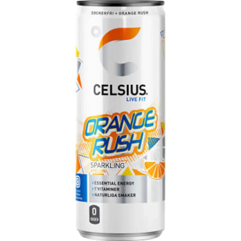 Celsius Energidryck Orange Rush - Energy Drink Orange Rush 35,5cl-Swedishness
