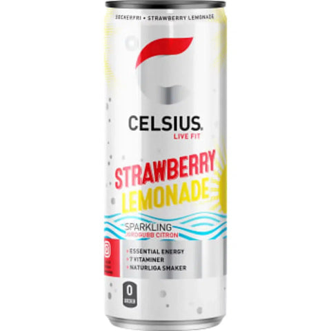 Celsius Energidryck Strawberry Lemonade - Energy Drink Strawberry Lemonade 35,5cl-Swedishness