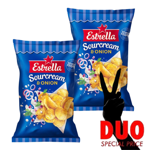 DUO Estrella Sourcream & Onion Crisps 275 g X 2-Swedishness