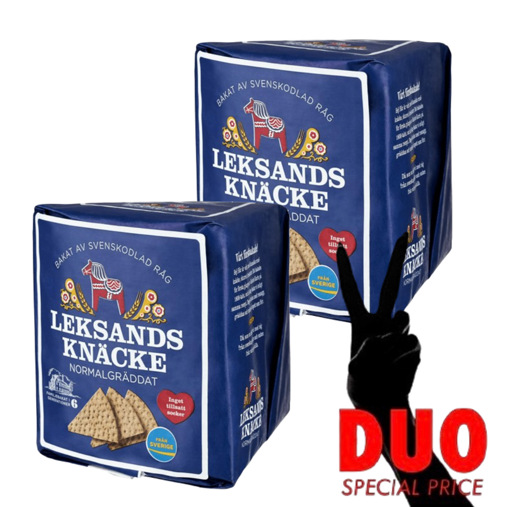 DUO Leksands Knäcke Normalgräddat - Medium brown Crispbread 200 g X 2-Swedishness