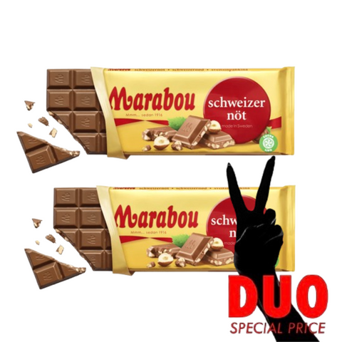 DUO Marabou Schweizernöt - Hazelnut Chocolate 200 g X 2-Swedishness