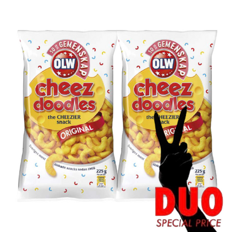 DUO OLW Ostbågar Cheez Doodles - Cheese Corn Doodles 225g X 2-Swedishness