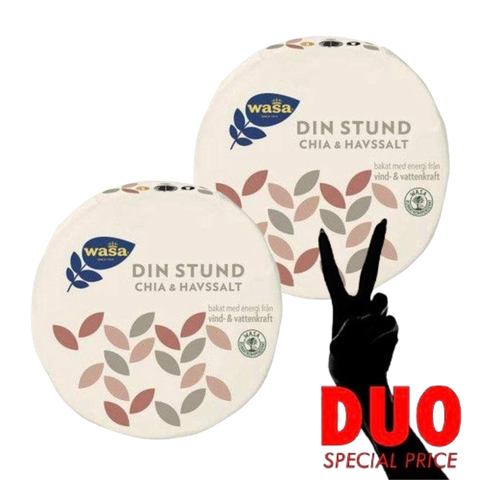 DUO Wasa Din Stund Chia & Havssalt - Crispbread Chia & Seasalt 260g X 2-Swedishness