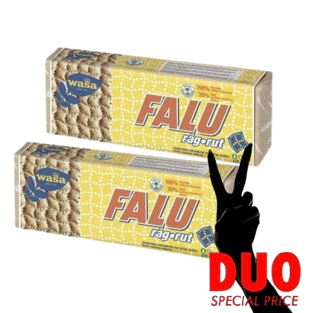 DUO Wasa Falu Rågrut - Rye Crisp Bread 470 g X 2 – Swedishness