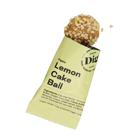 Dig Snacks Organic Lemon Cake Ball - 4 packs x 25 g-Swedishness