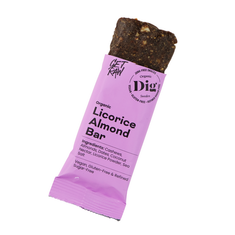 Dig Snacks Organic Licorice Almond Bar -4 Packs X 42g-Swedishness
