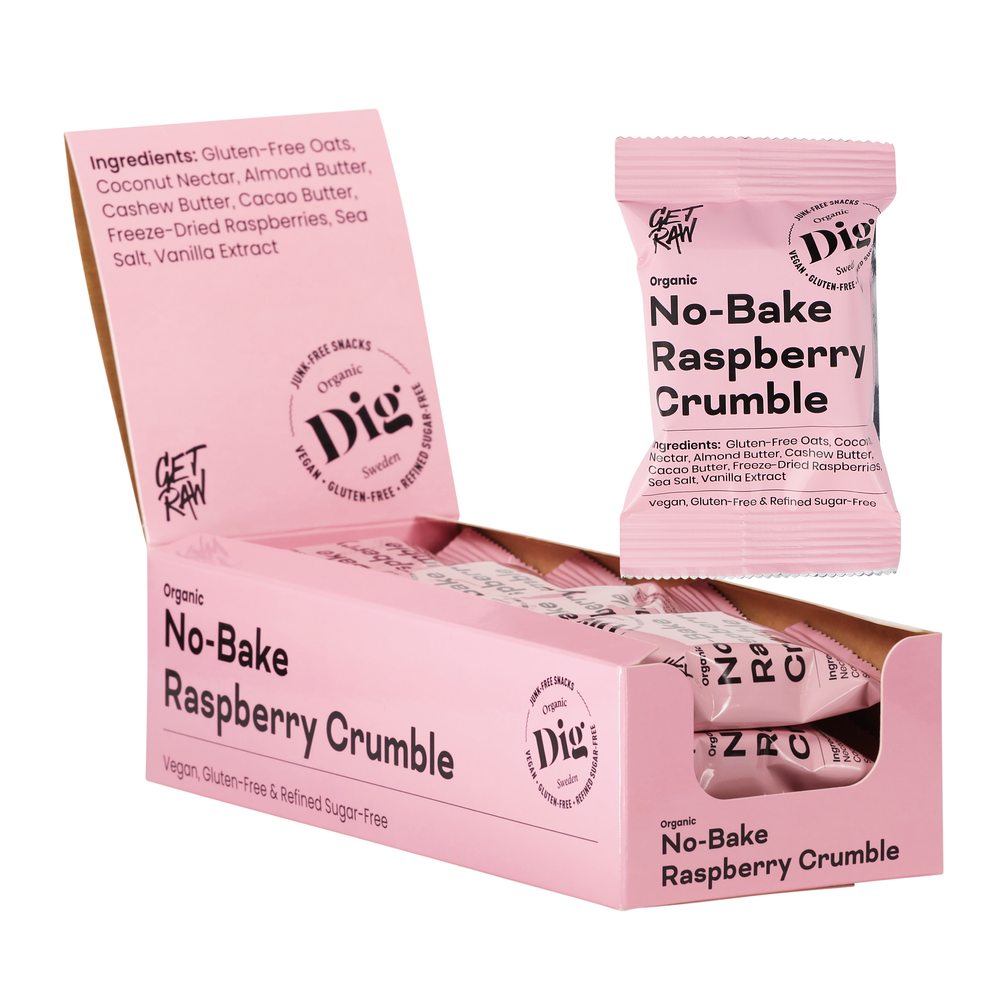 Dig Snacks Organic No - Bake Raspberry Crumble - 12 packs x 35g-Swedishness
