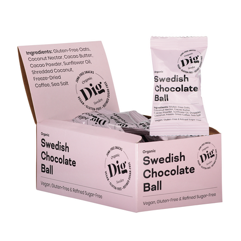 Dig Snacks Organic Swedish Chocolate Ball - 16 packs x 25 g-Swedishness