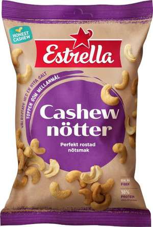 ESTRELLA Cashewnötter Rostade/Saltade - Cashew nuts Roasted/Salted 150 g-Swedishness