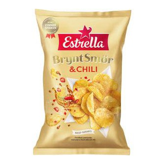 Estrella Brynt Smör & Chili - Butter & Chilli Crisps 275 g-Swedishness
