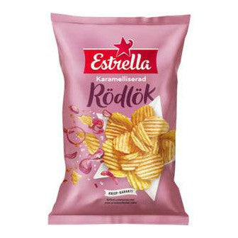 Estrella Karmelliserad Rödlök - Carmelilised Red onion Crisps 275 g-Swedishness