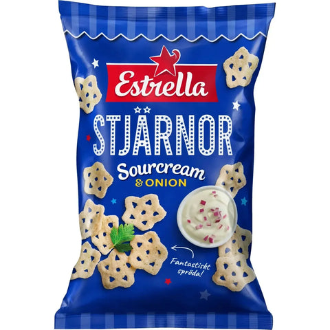 Estrella Stjärnor - Stars Sourcream & Onion crips - 85 g-Swedishness