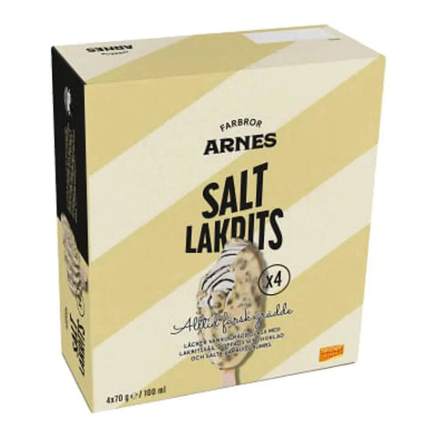 Farbror Arnes Glass Saltlakrits 4-p - Ice Cream Salt Licorice 4-p - 280 g-Swedishness