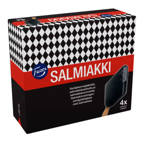 Fazer Glass Salmiakki 4-p - Ice cream Salmiakki 4-p - 288g-Swedishness