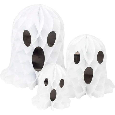 Festive Honeycomb Spöke – Honeycomb Ghost Decorations - 30cm, 3-p-Swedishness