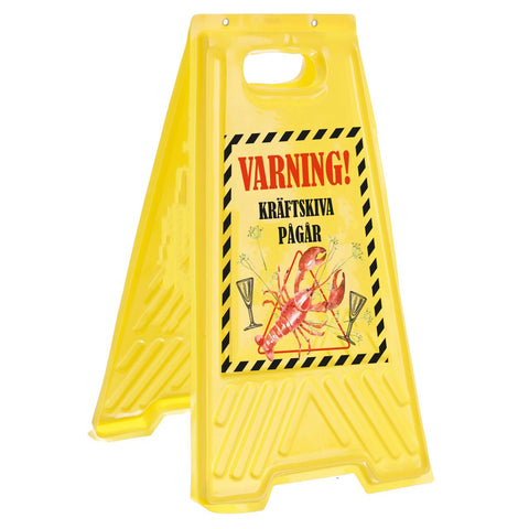 Festive Varningsskylt Kräftskiva – Crayfish Party Warning Sign - 1 piece, 60 × 30cm-Swedishness