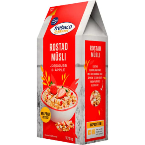 Frebaco Rostad Müsli jordgubb & Äpple - Roasted Muesli Strawberry & Apple - 375g-Swedishness