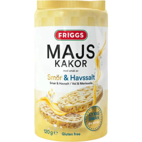 Friggs Majskaka Smör och havssalt - Corn cake Butter and sea salt - 120g-Swedishness