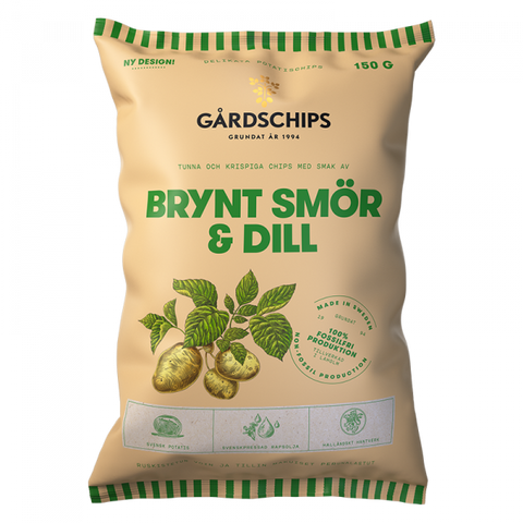 Gårdschips Brynt smör & dill - Browned butter & dill 150 g-Swedishness