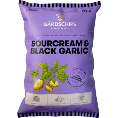 Gårdschips Chips Sourcream & black galic - 150g-Swedishness