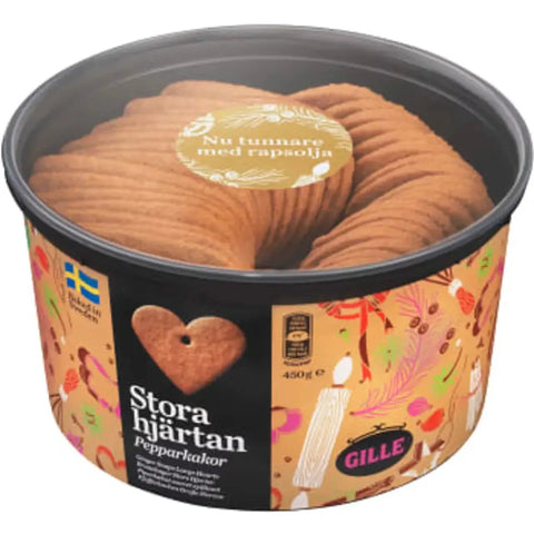 Gille Stora hjärtan Pepparkakor - Gingerbread Cookies - 450g-Swedishness