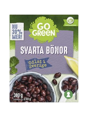 GoGreen Svarta bönor, svenska - Swedish Black Beans - 380g-Swedishness