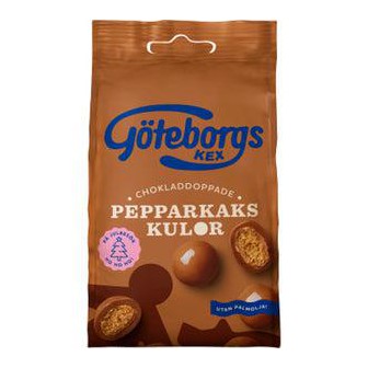 Göteborgs Kex Chokladdoppade Pepparkakskulor - Chocolate dipped gingerbread balls 120 gr-Swedishness