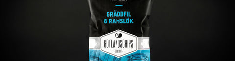 Gotlandschips Gräddfil / Ramslök - Sour cream / Chives 180 g-Swedishness