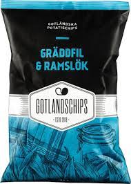 Gotlandschips Gräddfil / Ramslök - Sour cream / Chives 180 g-Swedishness