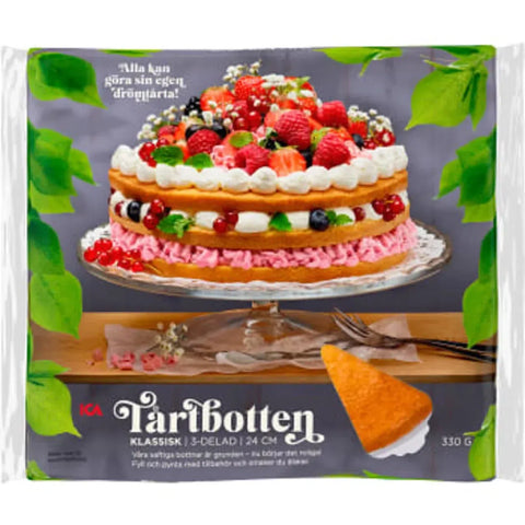 ICA Tårtbotten Klassisk 24cm 3-delad - Classic Cake Base 3p - 330g-Swedishness