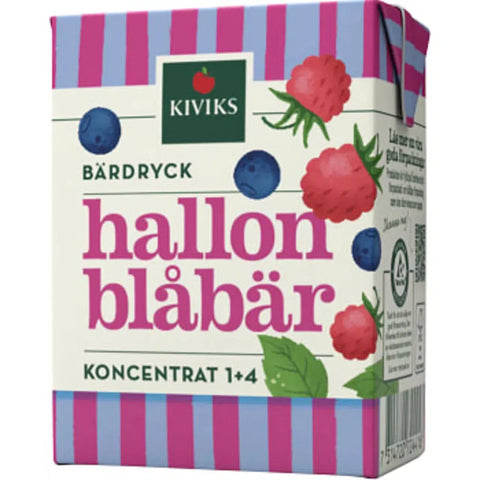 Kiviks Lättdryck Hallon & blåbär Koncentrat - Soft drink Raspberry & blueberry concentrate - 2dl-Swedishness