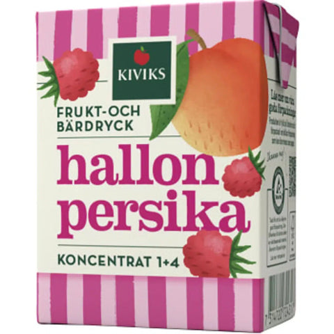 Kiviks Lättdryck Hallon persika Koncentrat - Soft drink Raspberry peach concentrate - 2dl-Swedishness