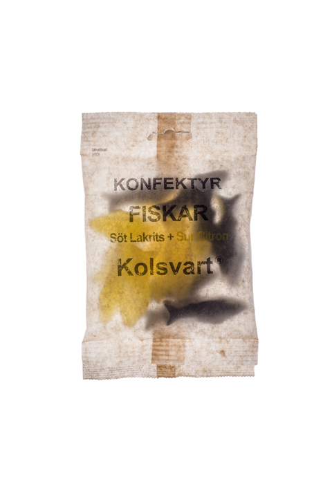 Kolsvart FISKAR Söt + sur citron - Sweet Licorice + Sour Lemon Candyfish 120g-Swedishness