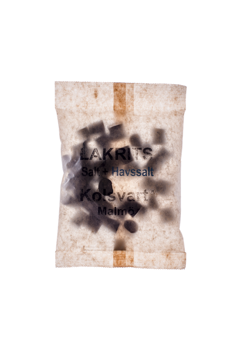 Kolsvart LAKRITS Salt + Havssalt - Salty + Sea Salt Licorice 120g-Swedishness