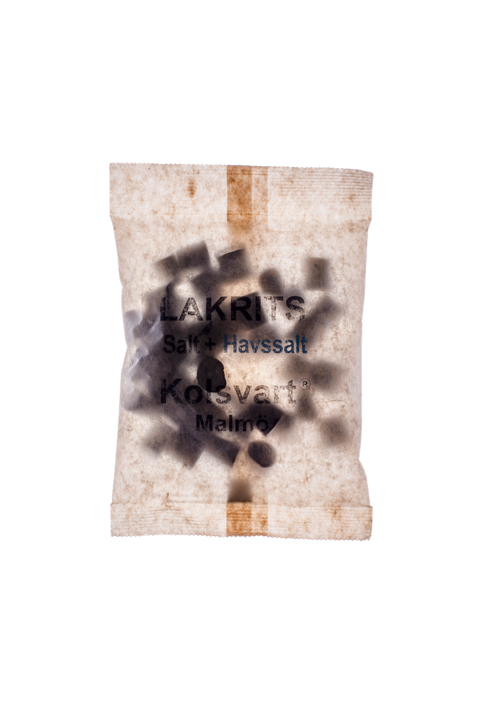 Kolsvart LAKRITS Salt + Havssalt - Salty + Sea Salt Licorice 120g-Swedishness
