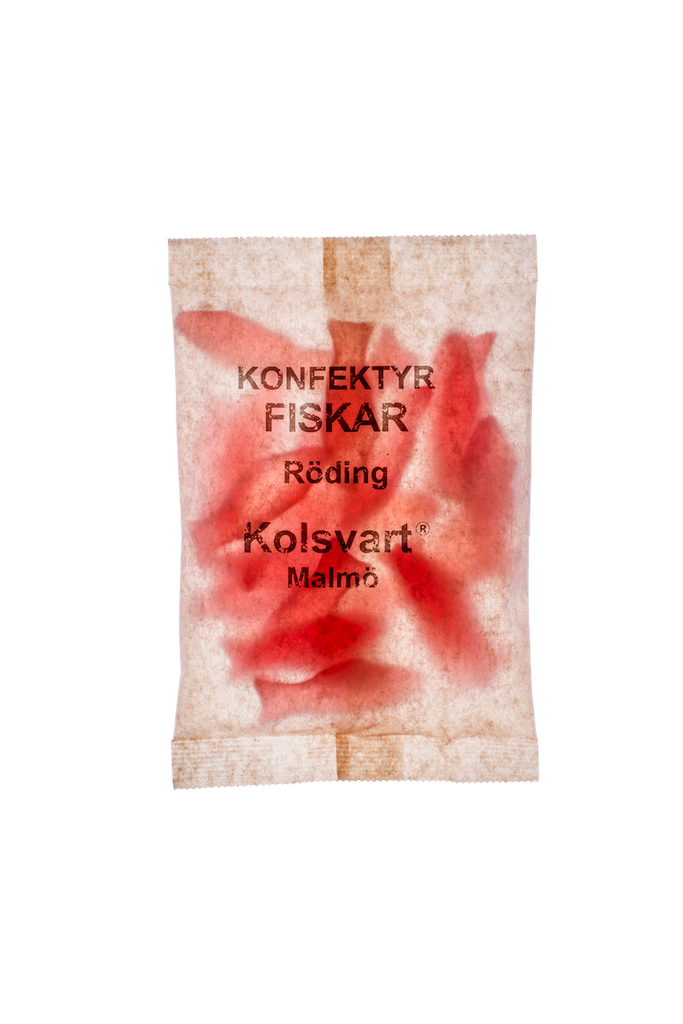Kolsvart Röding Hallon - Raspberry Candyfish 120 g-Swedishness