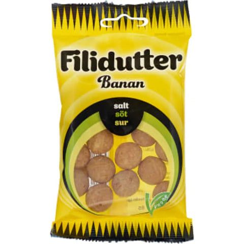 Konfekta Filidutter Banan - Banana Hard Salty Liquorice - 65 g-Swedishness