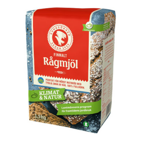 Kungsörnen Finmalet Rågmjöl - Fine Rye Flour 1.5 kg-Swedishness