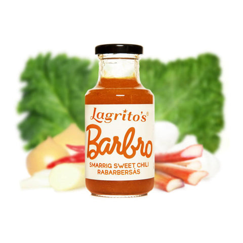 LAGRITOS BARBRO Smarrig Sweet Chilli Rabarbersås - Sweet Chili Rhubarb Sauce - 300g-Swedishness