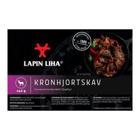 LAPIN LIHA Kronhjortskav, Fryst - Red deer meat, Frozen - 240 g-Swedishness