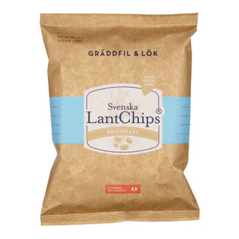 Lantchips Gräddfil & Lök- Potato Crisps Sourcream & Onion 200 g-Swedishness
